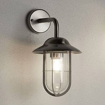 Applique Classica Toronto Gabbia Acciaio Argento Vetro Trasparente 1 Luce E27 Applique Classica Toronto Gabbia Acciaio Argento Vetro Trasparente 1 Luce E27