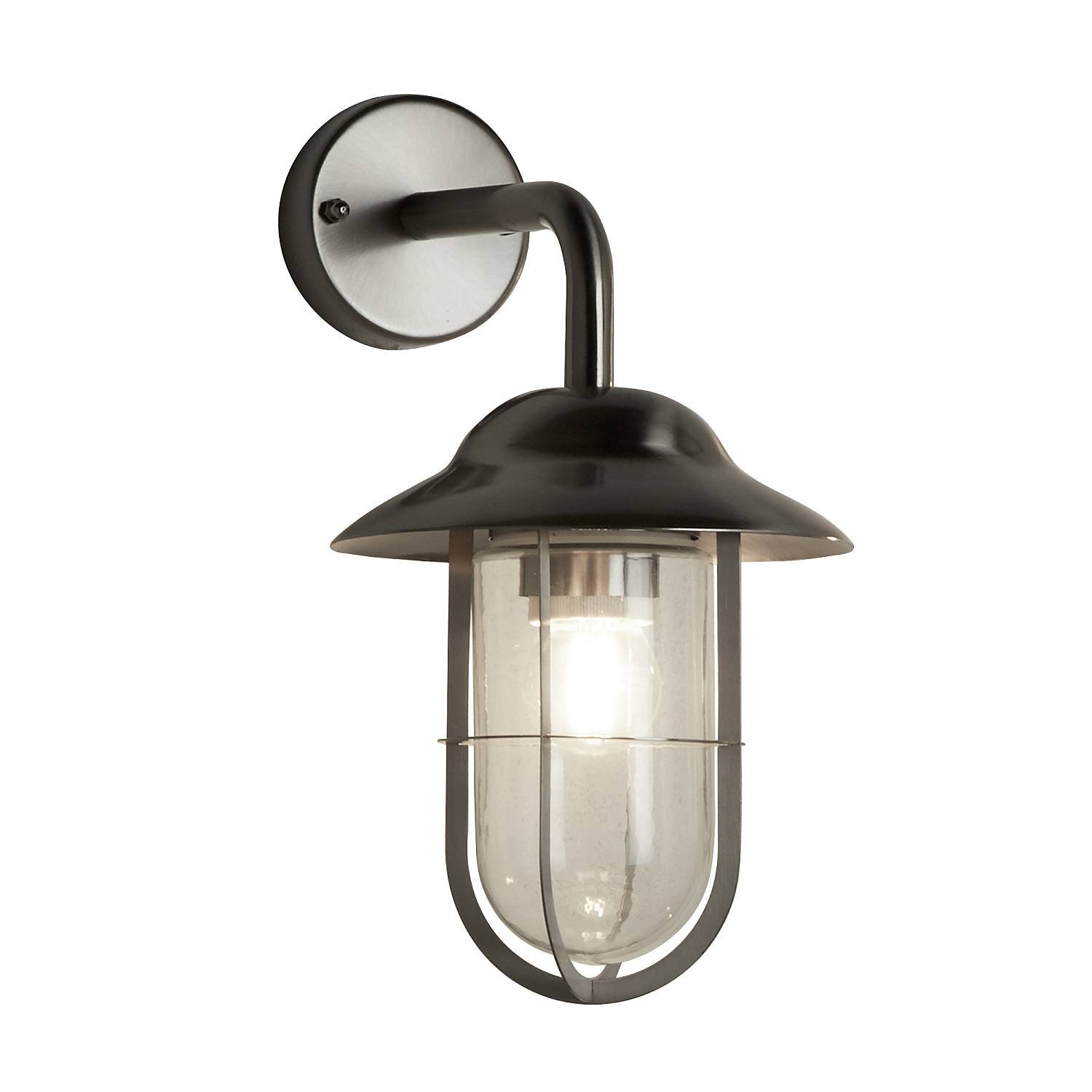 Applique Classica Toronto Gabbia Acciaio Argento Vetro Trasparente 1 Luce E27 3291SS