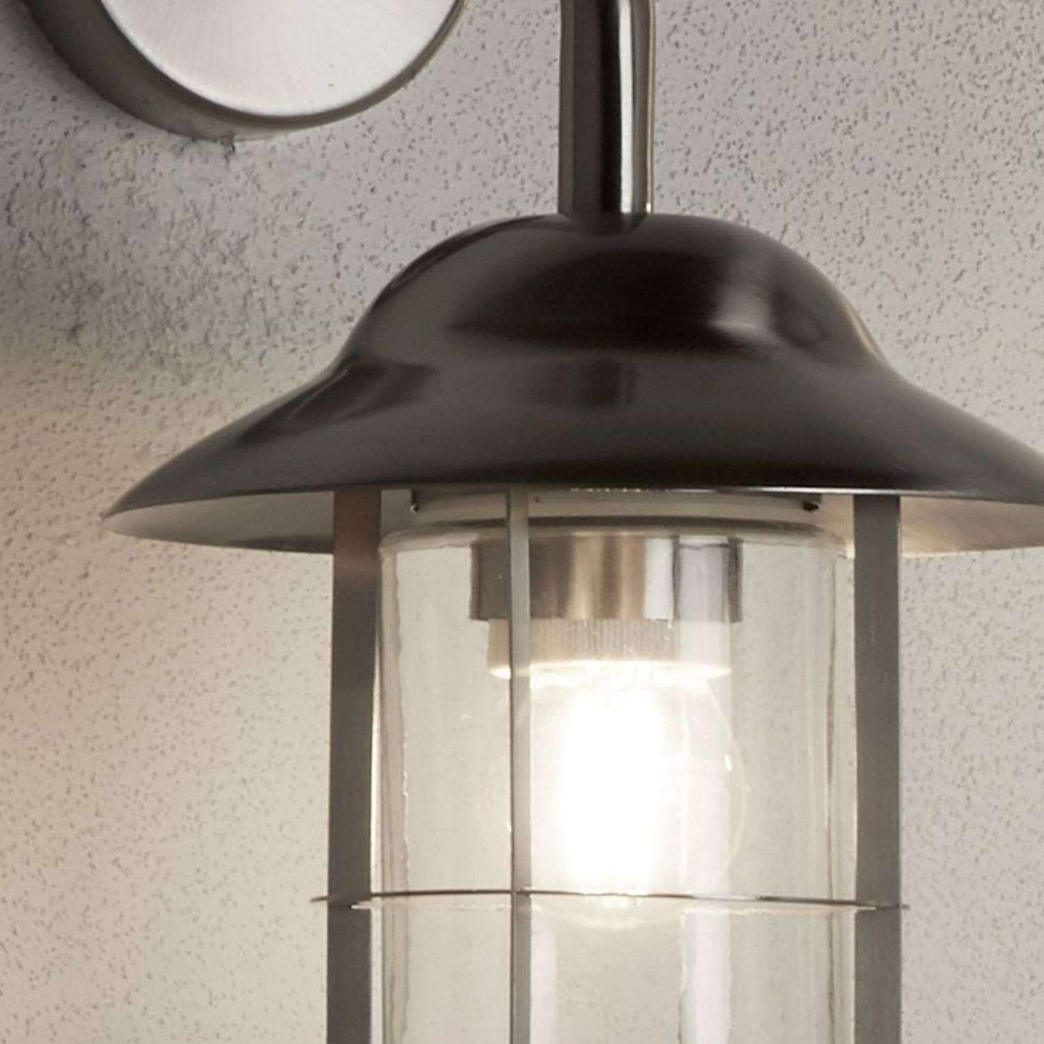 Applique Classica Toronto Gabbia Acciaio Argento Vetro Trasparente 1 Luce E27 3291SS
