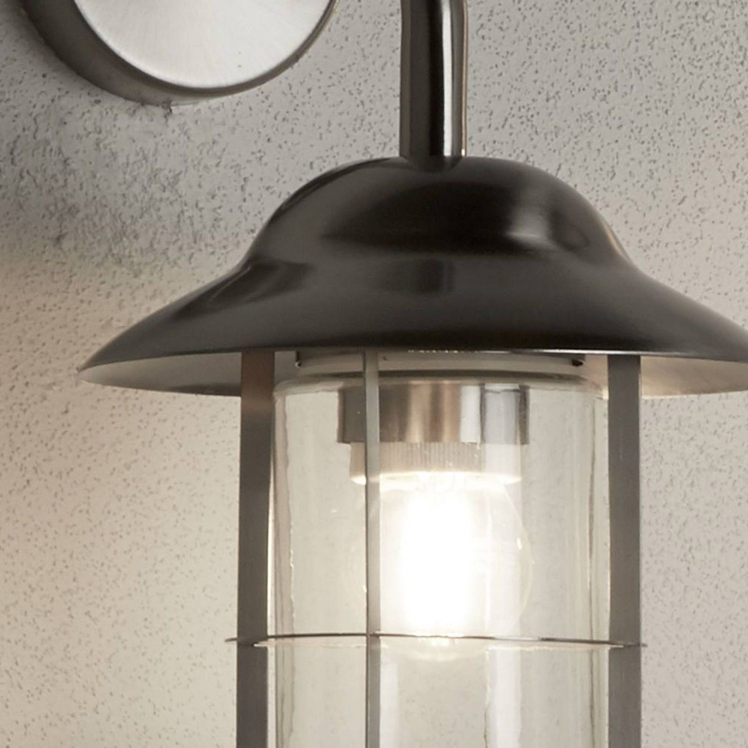 Applique Classica Toronto Gabbia Acciaio Argento Vetro Trasparente 1 Luce E27 3291SS