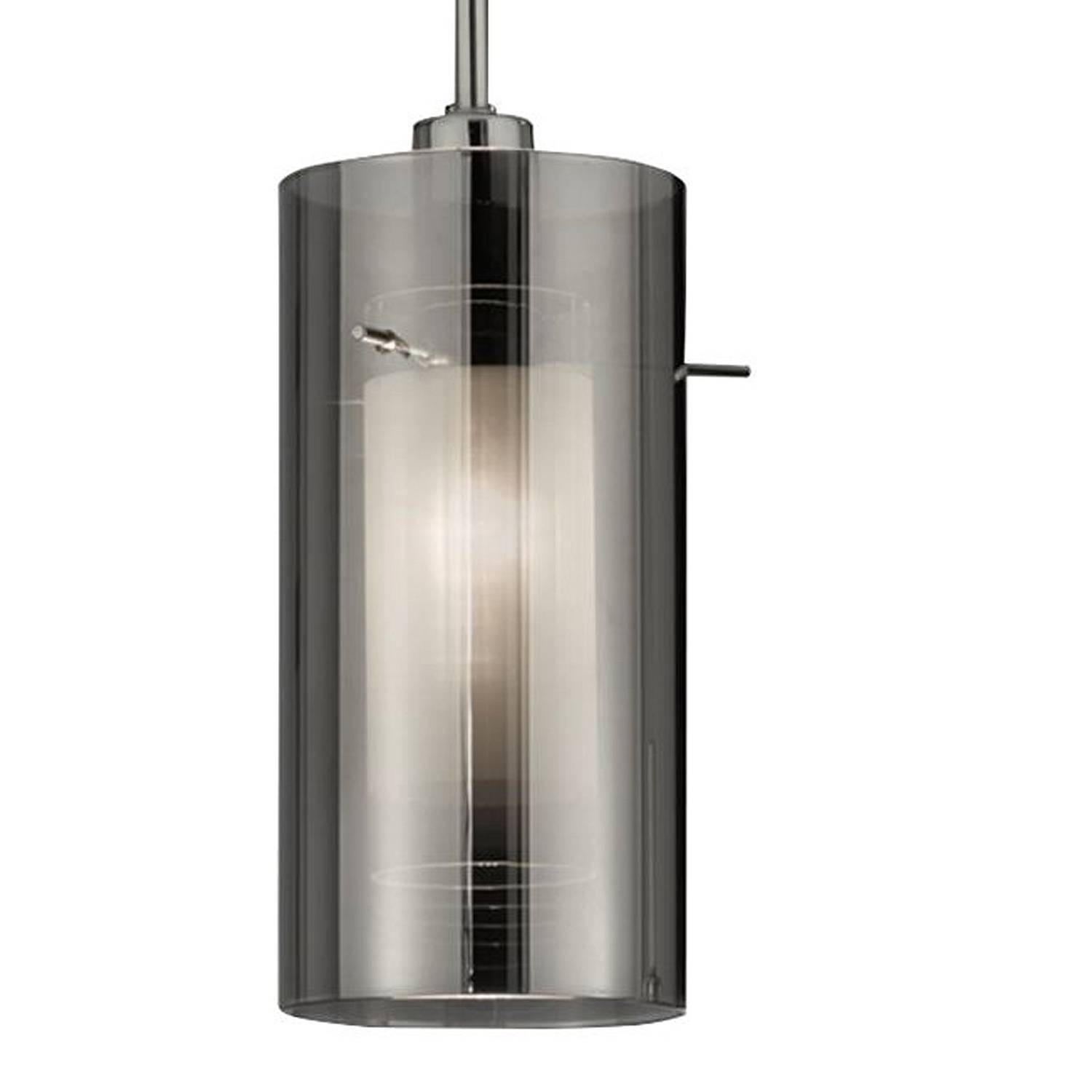 Lampadario Contemporaneo Duo 2 Acciaio Cromo Vetro 3 Luci E14 3303-3SM