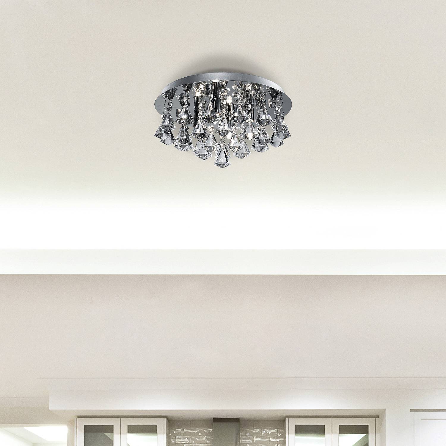 Plafoniera Classica Hanna Acciaio Cromo Alluminio 4 Luci G9 3304-4CC