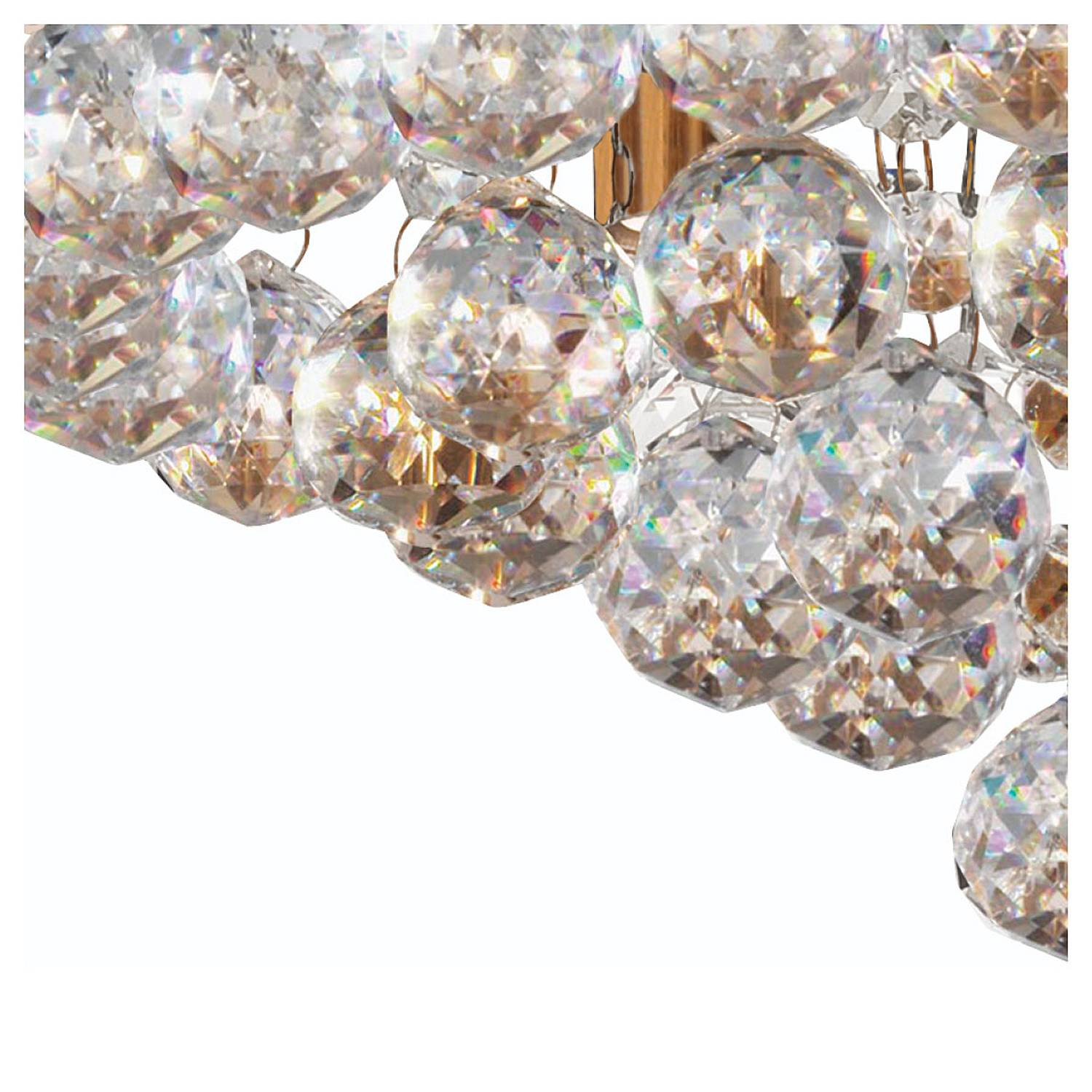 Plafoniera Classica Hanna Acciaio Oro Vetro 4 Luci G9 3404-4GO