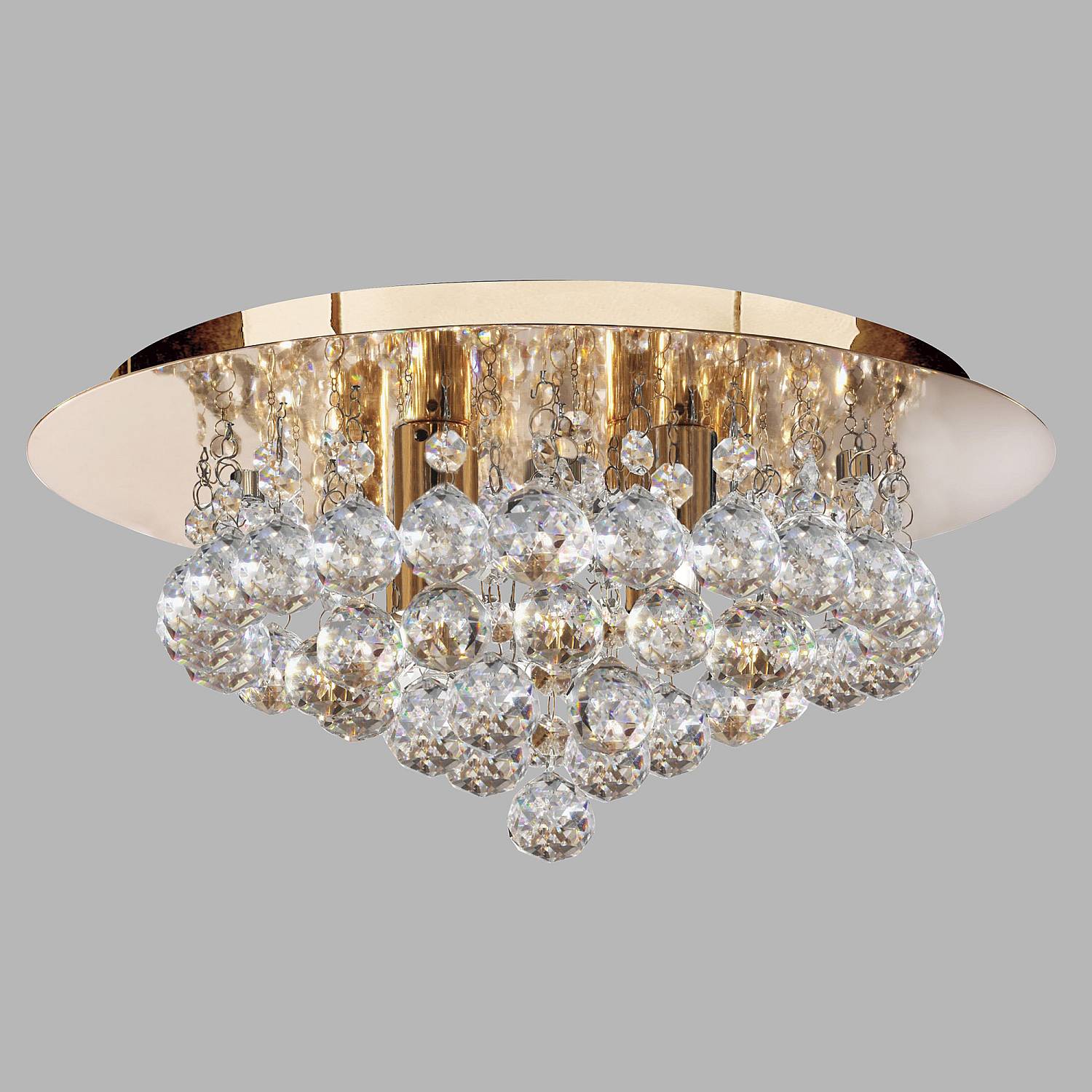 Plafoniera Classica Hanna Acciaio Oro Vetro 4 Luci G9 3404-4GO