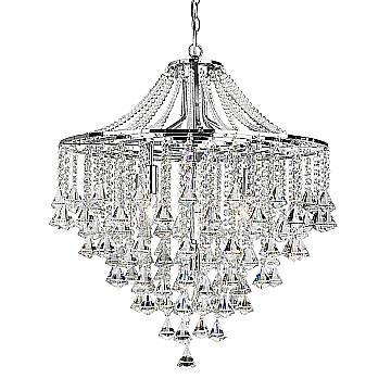 Lampadario Classico Dorchester Acciaio Cromo Vetro 5 Luci E14