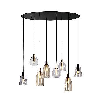Lampadario Classico Divine Acciaio Nero Vetro 8 Luci E14