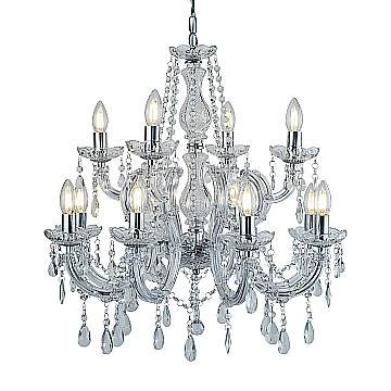 Lampadario Classico Marie Therese Acciaio Cromo Acrilico Trasparente 12 Luci E14 Lampadario Classico Marie Therese Acciaio Cromo Acrilico Trasparente 12 Luci E14