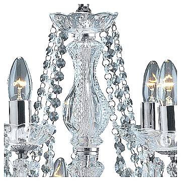Lampadario Classico Marie Therese Acciaio Cromo Acrilico Trasparente 12 Luci E14