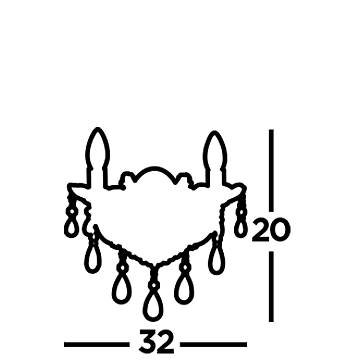 Applique Classica Marie Therese Acciaio Cromo Acrilico Trasparente 2 Luci E14