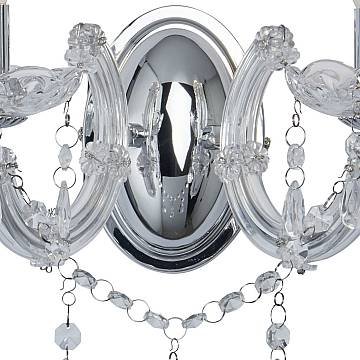 Applique Classica Marie Therese Acciaio Cromo Acrilico Trasparente 2 Luci E14