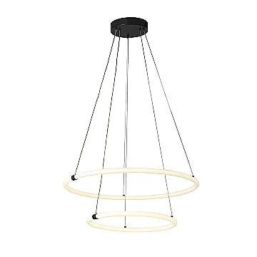 Lampadario Moderno Revolve Acciaio Bianco Policarbonato Nero Led 28,24W 3000K