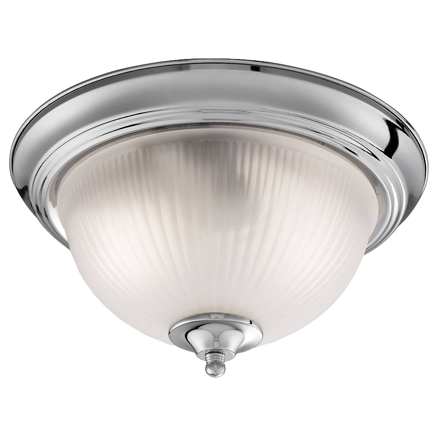 Plafoniera Classica American Dinner Acciaio Cromo Vetro 1 Luce E14 4042