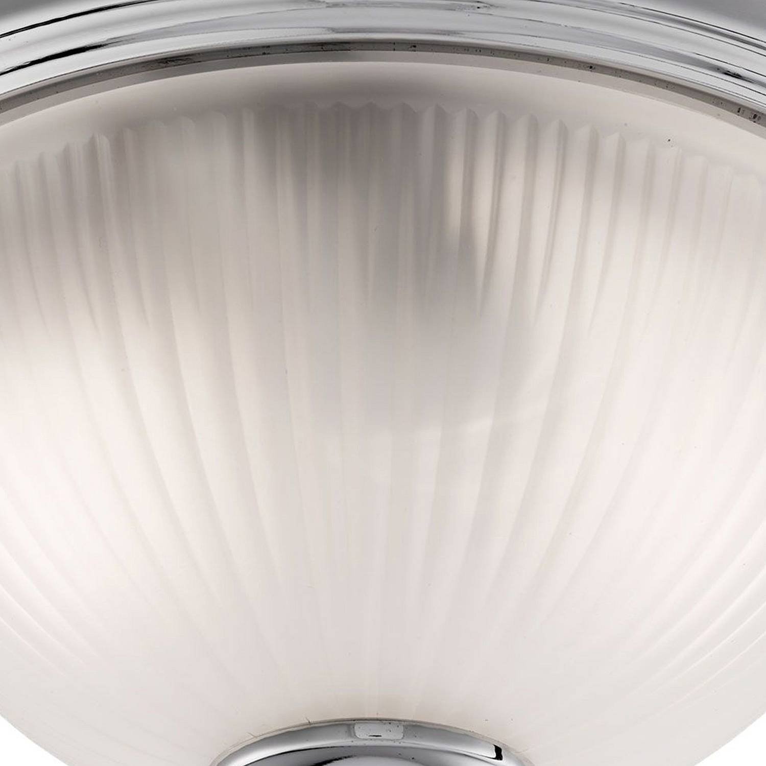 Plafoniera Classica American Dinner Acciaio Cromo Vetro 1 Luce E14 4042