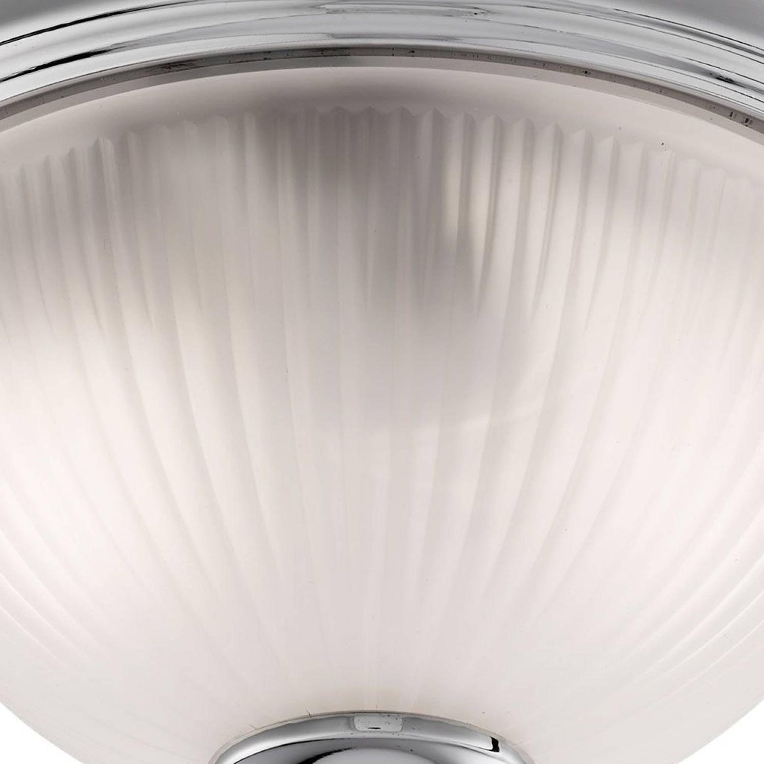 Plafoniera Classica American Dinner Acciaio Cromo Vetro 1 Luce E14 4042