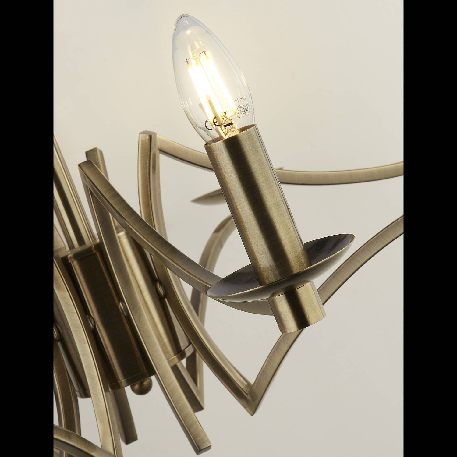 Lampadario Industrial-Nordico Ascot Acciaio Ottone 8 Luci E14 41312-8AB