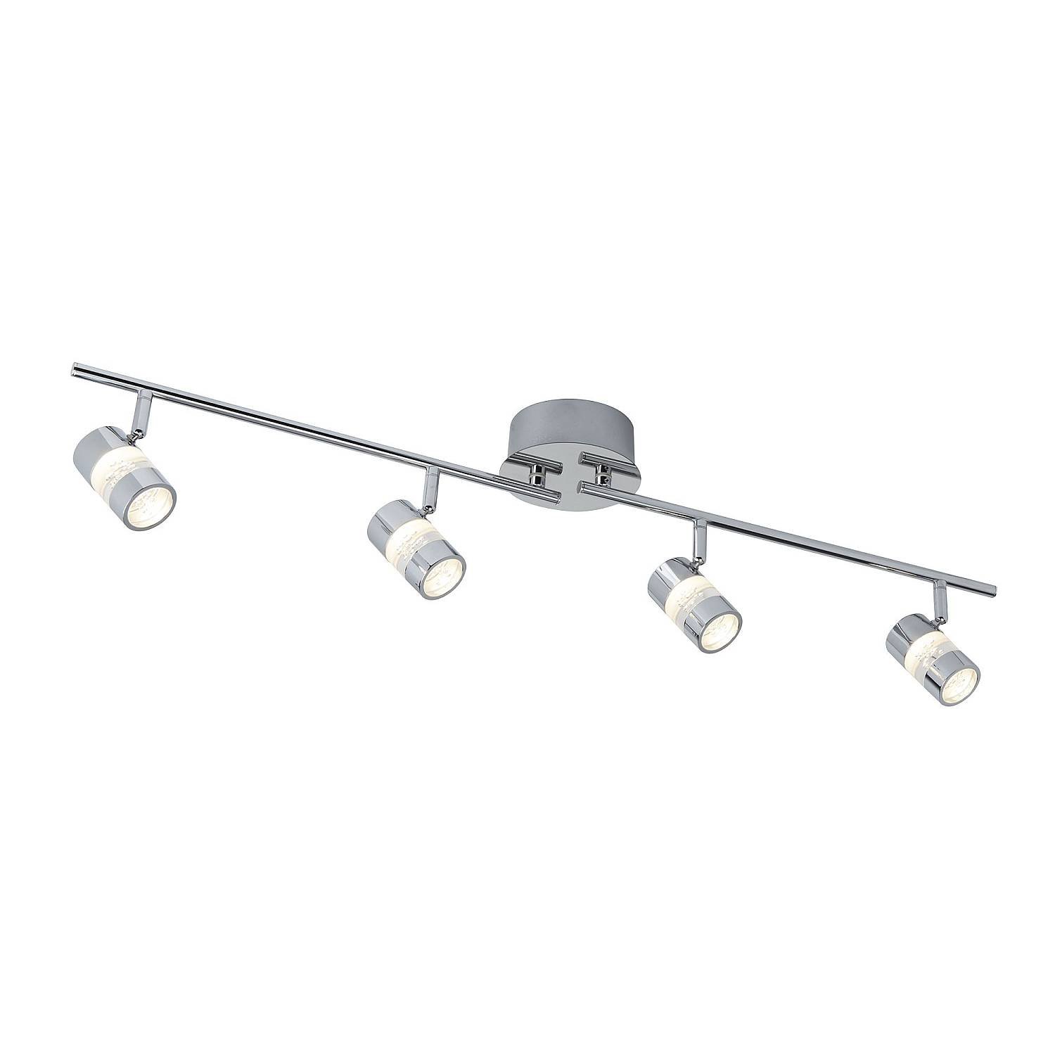 Plafoniera Contemporanea Bolle Acciaio Cromo Policarbonato Led 21,2W 3000K 4414CC