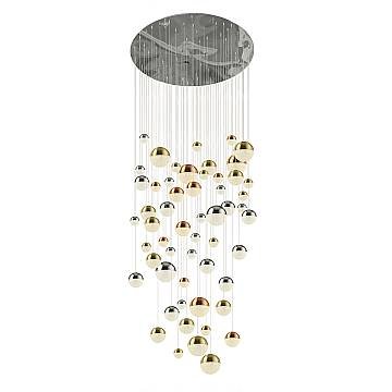 Plafoniera Contemp Pianeti Acciaio Cromo Policarbonato Ottone Led 376W 4000K Plafoniera Contemp Pianeti Acciaio Cromo Policarbonato Ottone Led 376W 4000K