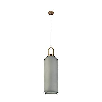 Sospensione Contemporanea Pipetta Acciaio Ottone Vetro 1 Luce E27