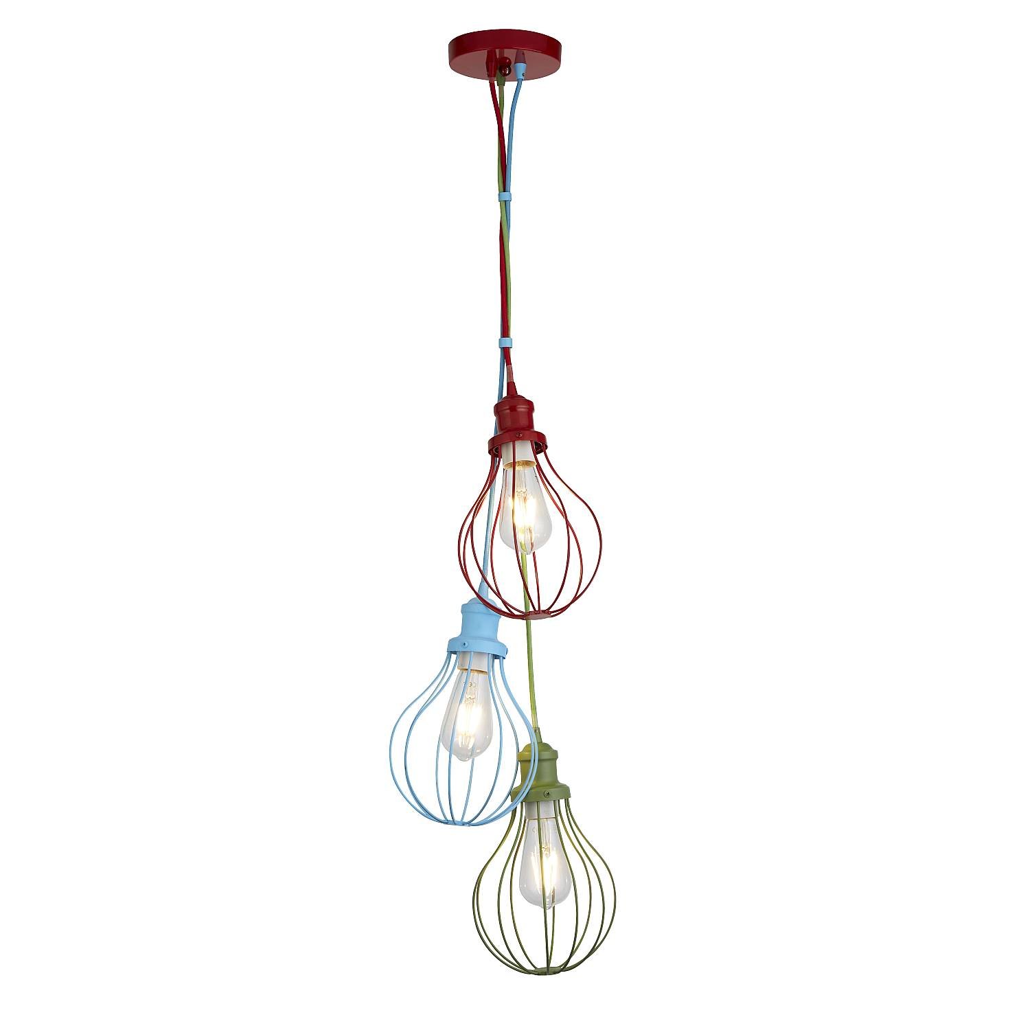 Lampadario Contemporaneo Novità Acciaio Multicolor 3 Luci E27 4683-3