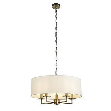 Lampadario Contemporaneo Knightsbridge Acciaio Ottone 5 Luci E14 Lampadario Contemporaneo Knightsbridge Acciaio Ottone 5 Luci E14