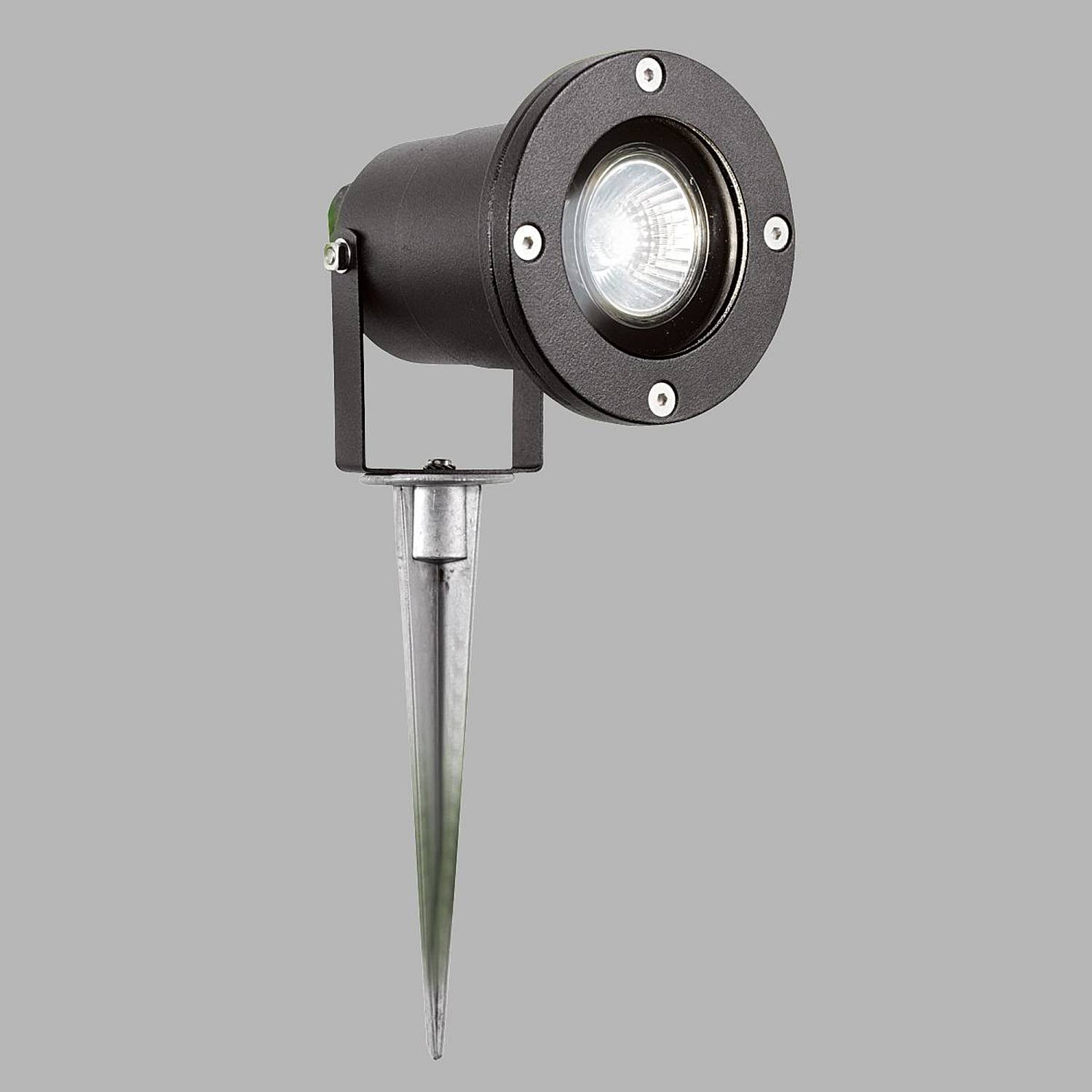 Applique Da Esterno Moderna Spikey Alluminio Nero Vetro 1 Luce Gu10 5001BK-LED