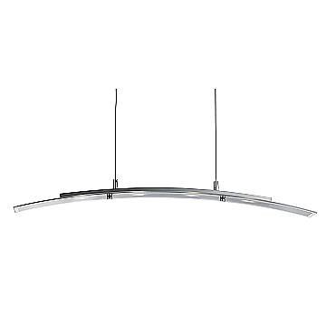 Lampadario Moderno Curva Acciaio Argento Led 20W 3000K