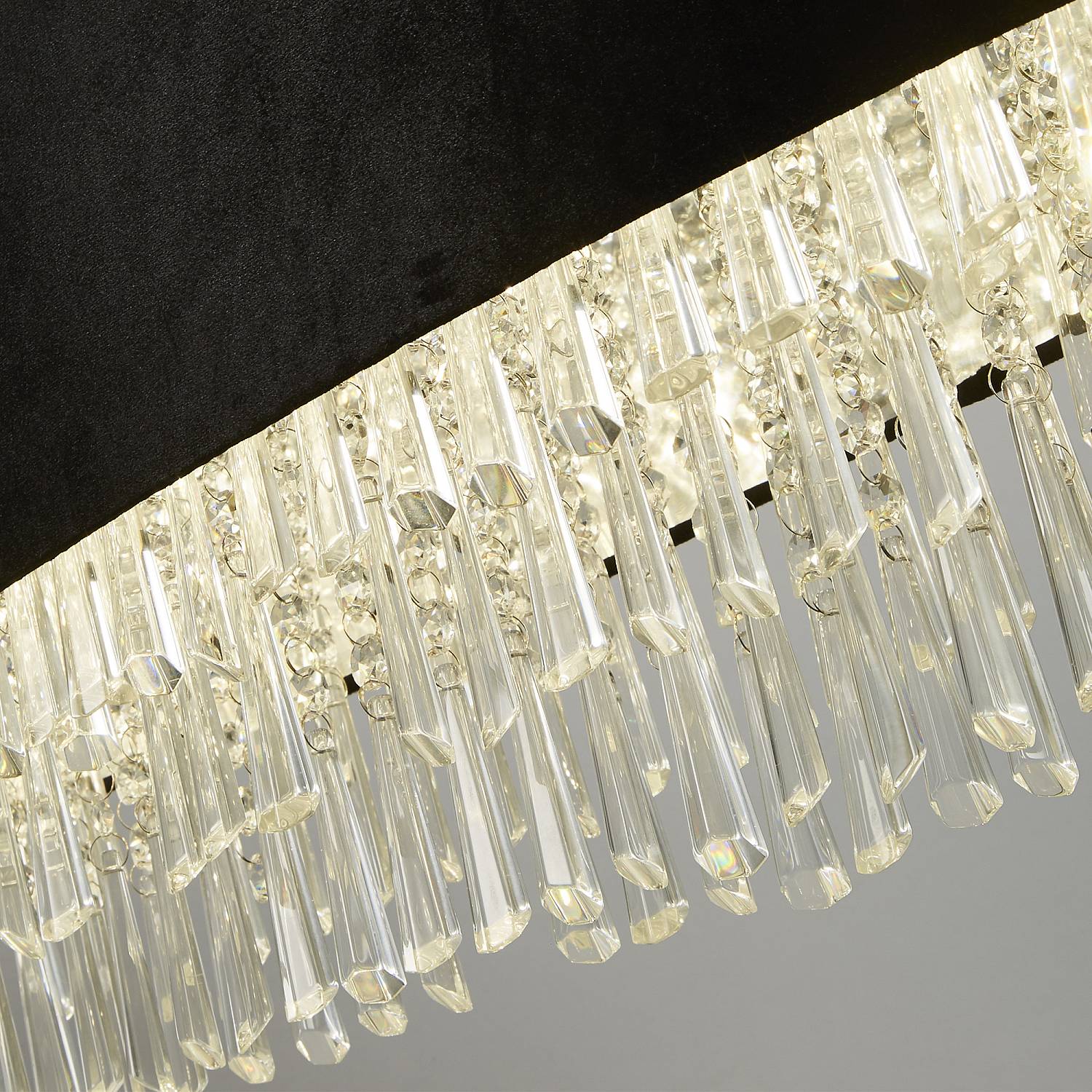 Lampadario Contemporaneo Fascino Acciaio Cromo Tessuto 8 Luci G9 50818-8BK