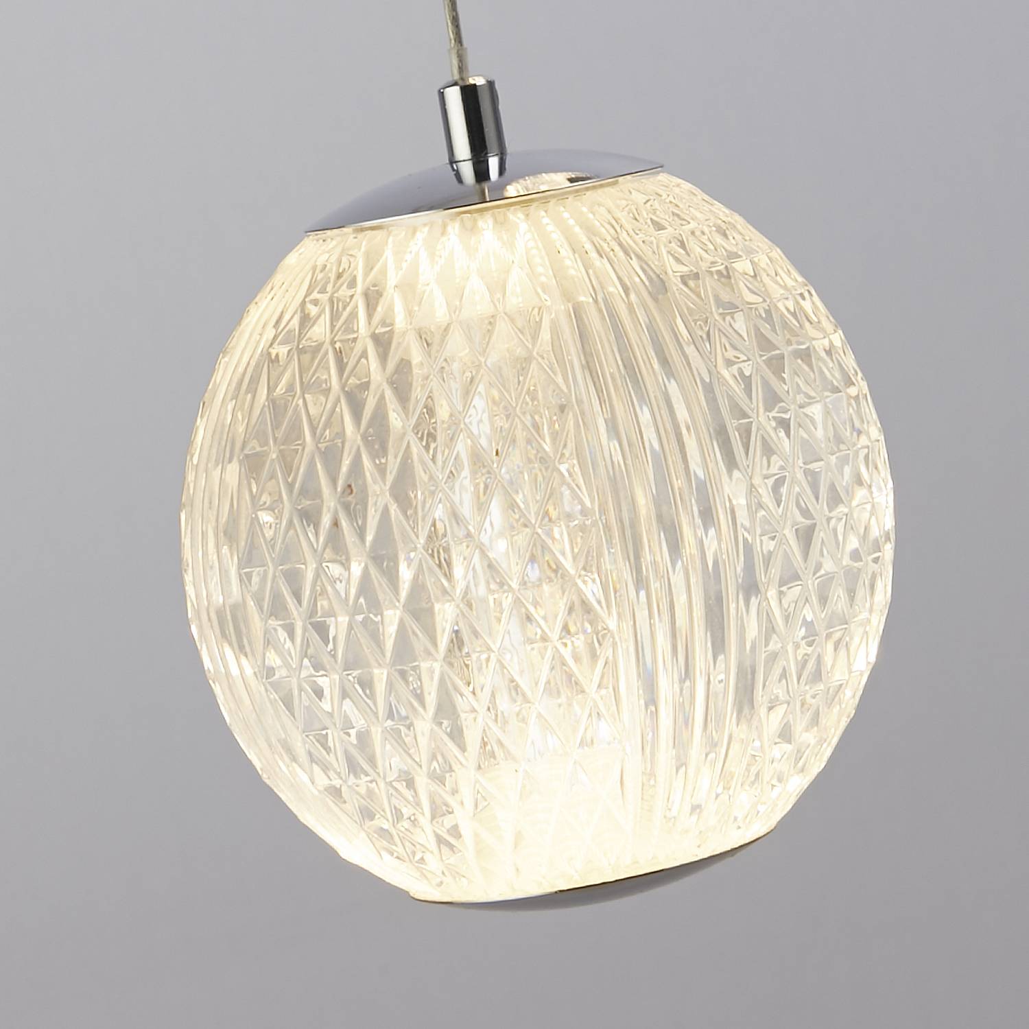 Lampadario Contemporaneo Fascino Acciaio Cromo Policarbonato Led 28W 3000K 51481-5CC