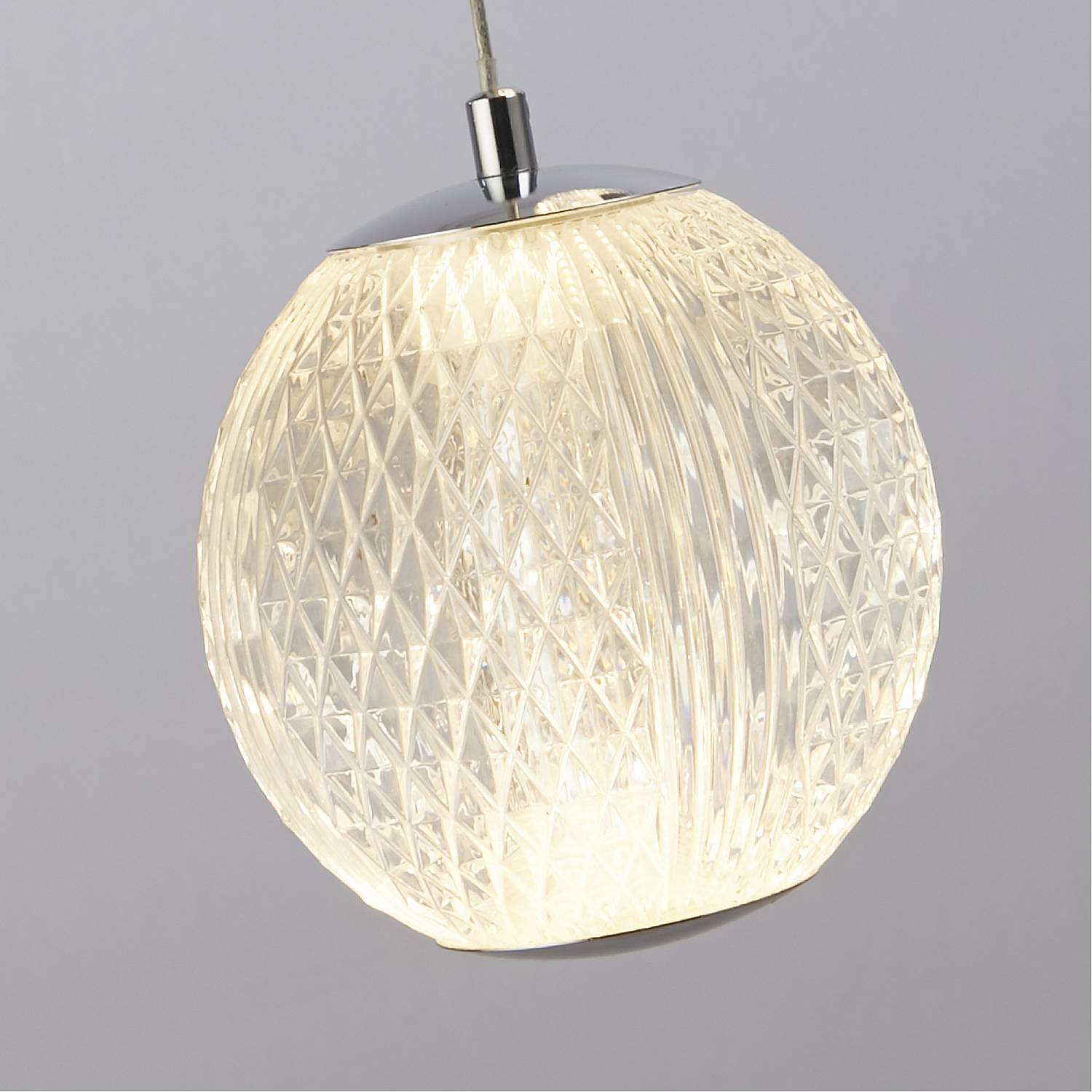Lampadario Contemporaneo Fascino Acciaio Cromo Policarbonato Led 28W 3000K 51481-5CC