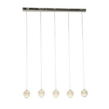 Lampadario Lineare Contemp Fascino Acciaio Cromo Policarbonato Led 28W 3000K