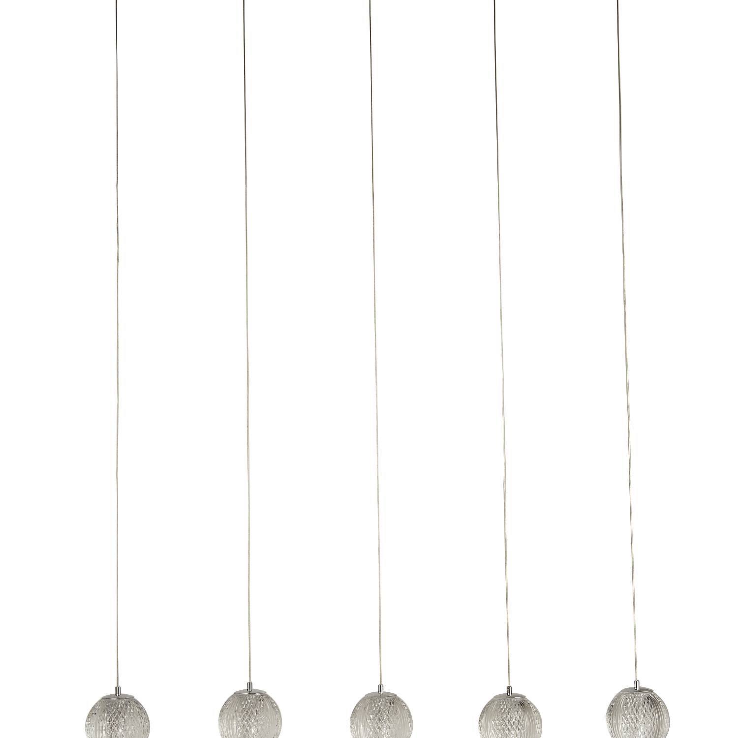 Lampadario Lineare Contemp Fascino Acciaio Cromo Policarbonato Led 28W 3000K 51485-5CC