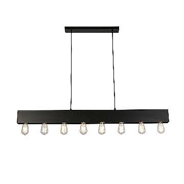 Lampadario Industrial-Nordico Pianoforte Acciaio Nero 8 Luci E27 Lampadario Industrial-Nordico Pianoforte Acciaio Nero 8 Luci E27