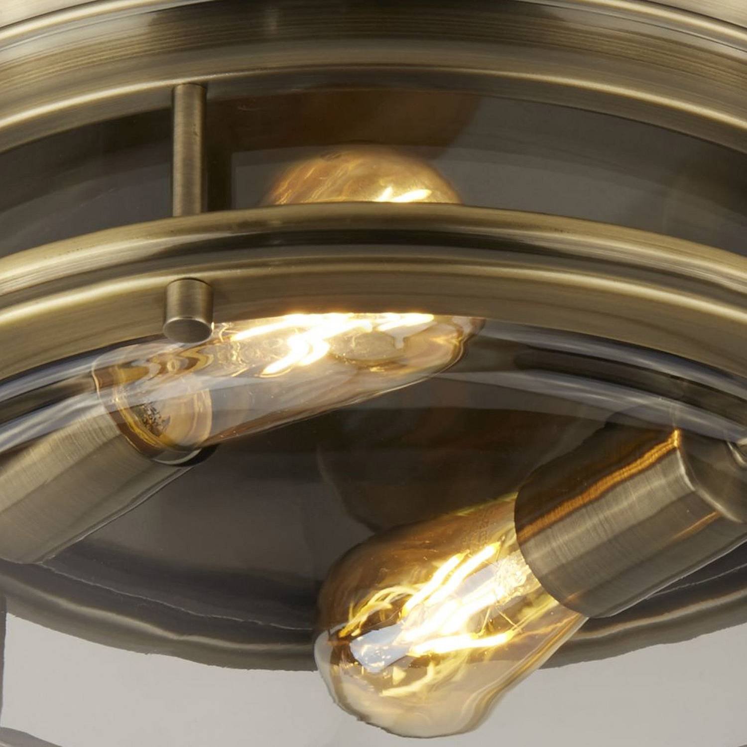 Plafoniera Contemporanea Glasgow Acciaio Ottone Vetro Trasparente 1 Luce E27 5182AB