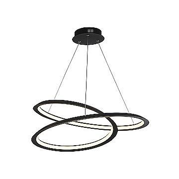 Lampadario Moderno Vortice Ii Acciaio Nero Silicone Bianco Led 41,13W 3000K