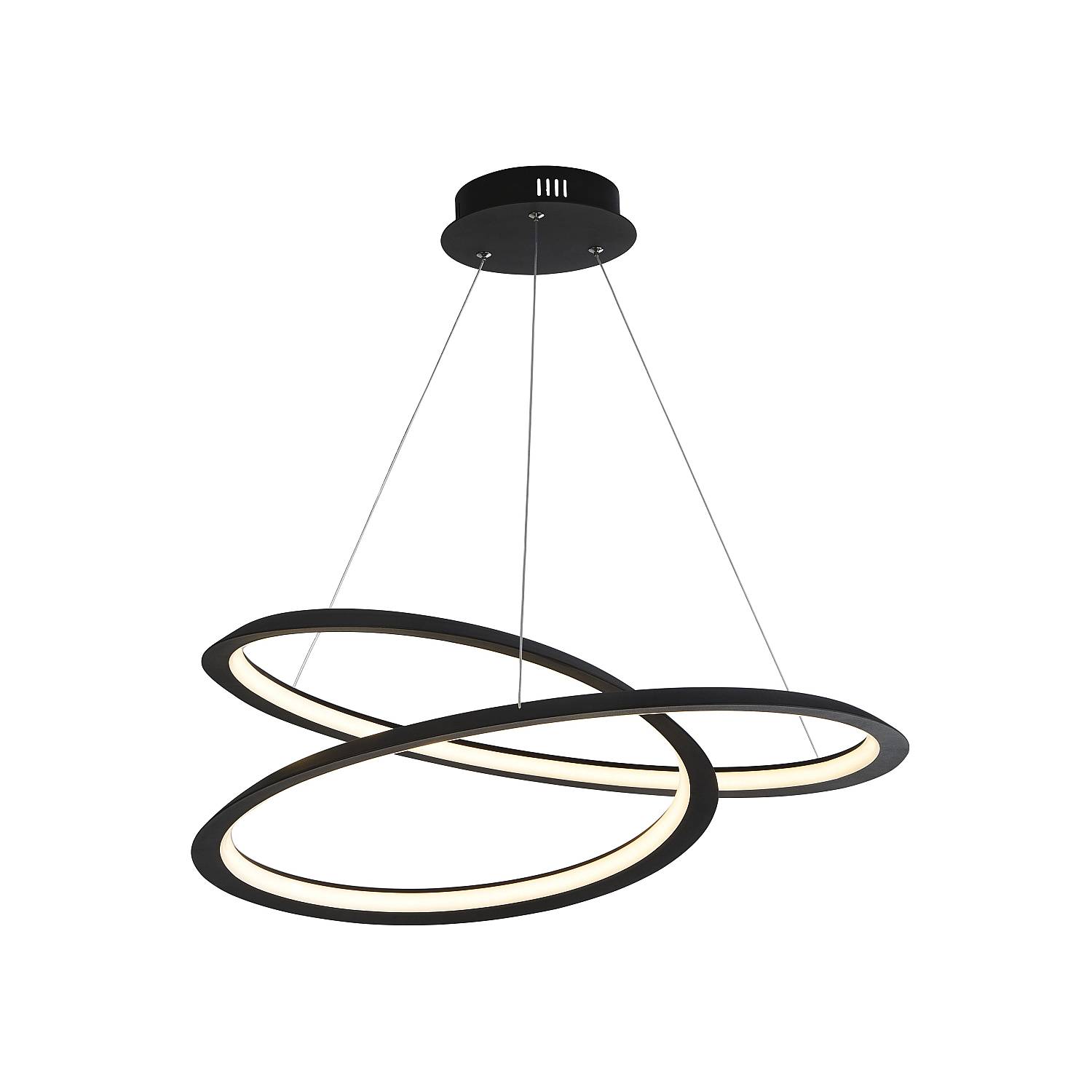 Lampadario Moderno Vortice Ii Acciaio Nero Silicone Bianco Led 41,13W 3000K 51871-1BK