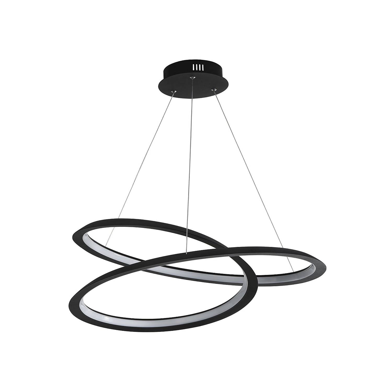 Lampadario Moderno Vortice Ii Acciaio Nero Silicone Bianco Led 41,13W 3000K 51871-1BK