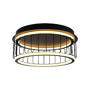 Plafoniera Contemporanea Circolo Alluminio Bianco Silicone Nero Led 40W 3000K