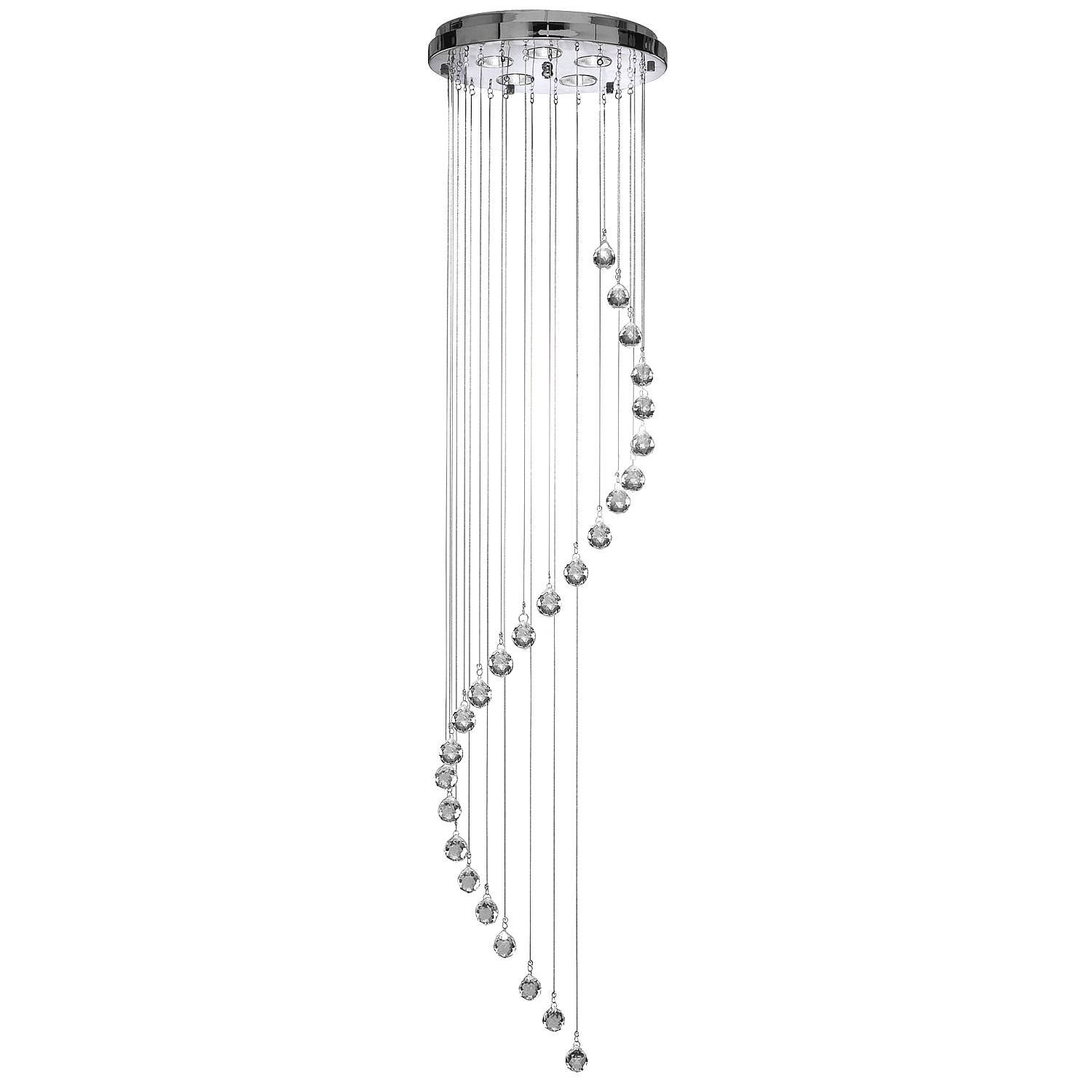 Sospensione Contemporanea Corrider Acciaio Cromo Vetro 1 Luce Gu10 5742CC