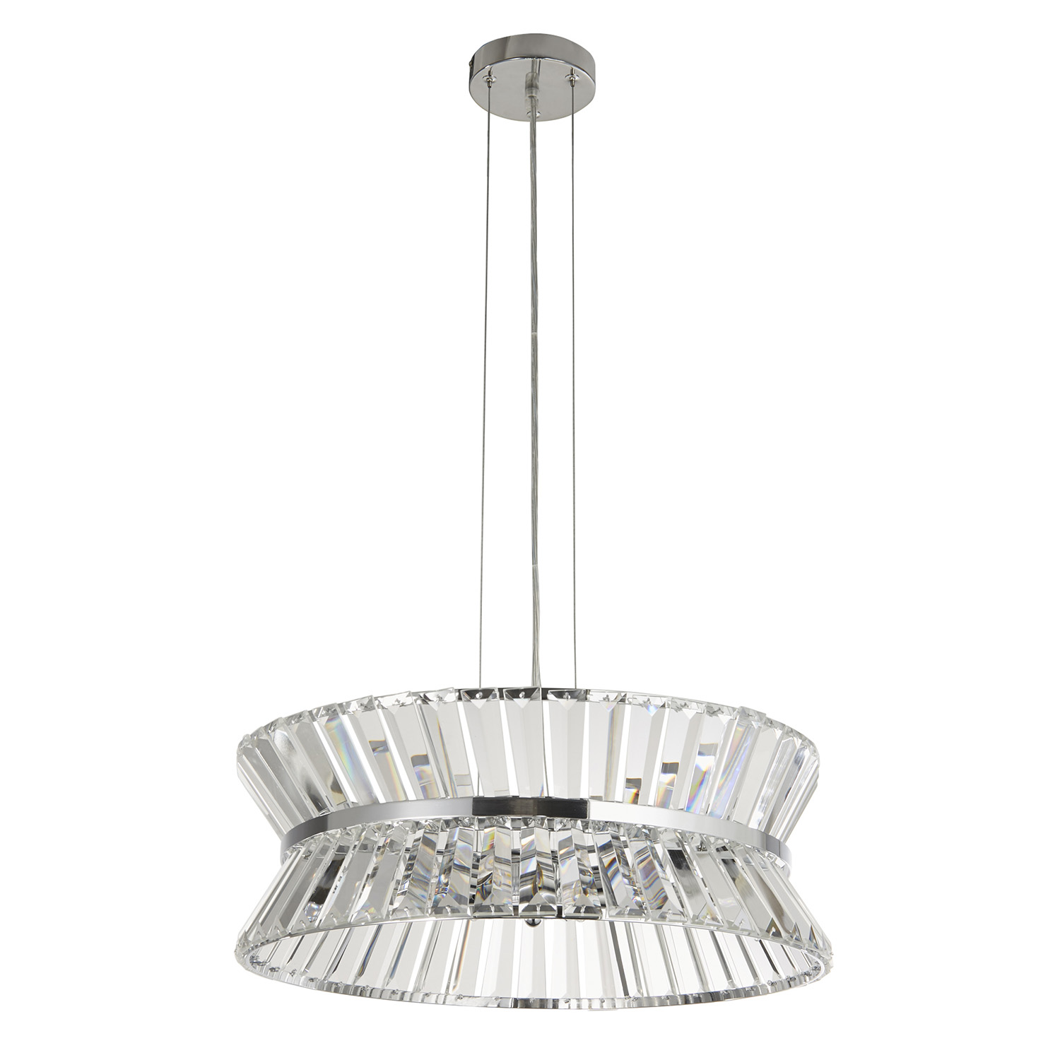 Lampadario Classico I Quartieri Alti Acciaio Cromo Vetro Trasparente 7 Luci G9 59410-7CC