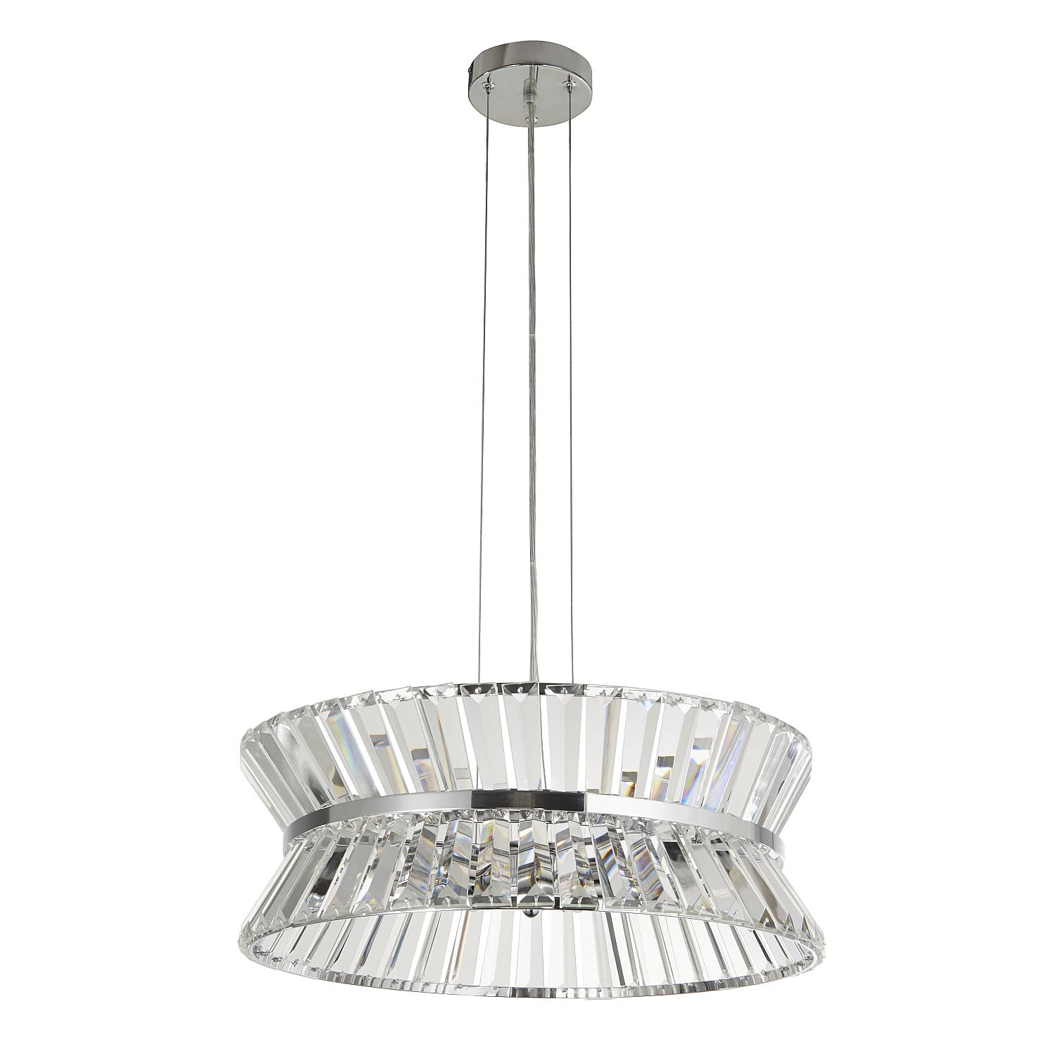 Lampadario Classico I Quartieri Alti Acciaio Cromo Vetro Trasparente 7 Luci G9 59410-7CC