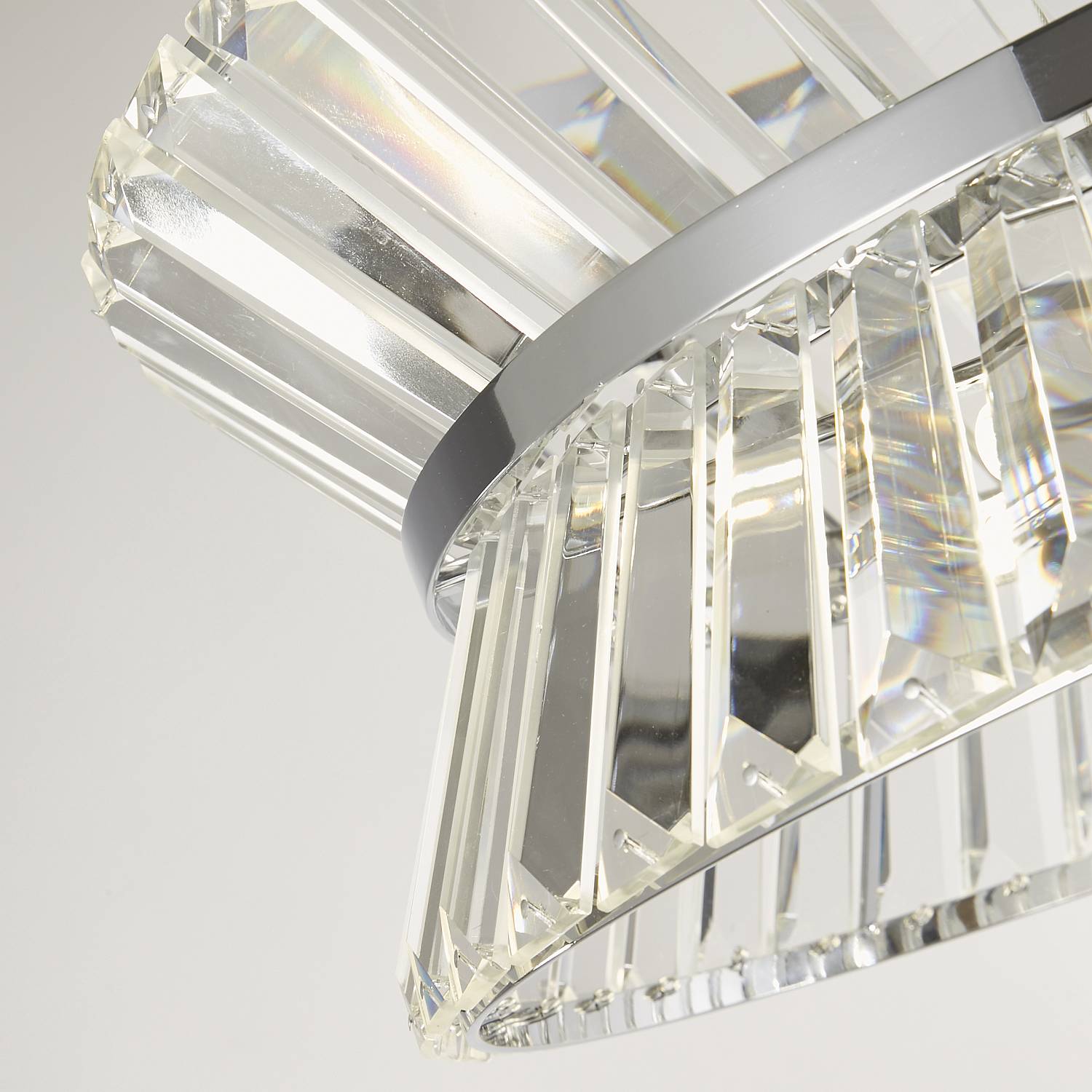 Lampadario Classico I Quartieri Alti Acciaio Cromo Vetro Trasparente 7 Luci G9 59410-7CC