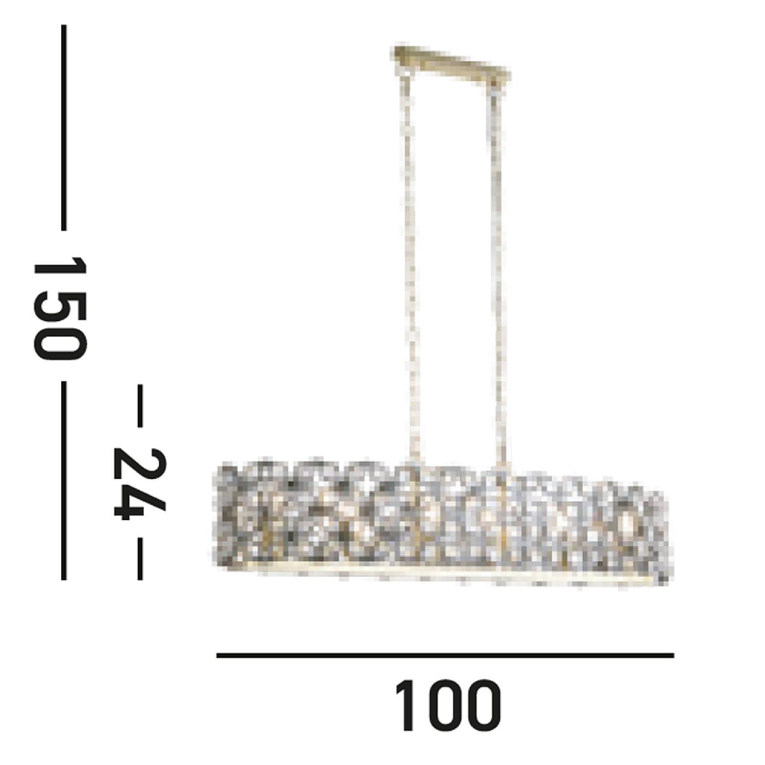 Lampadario Classico Iris Acciaio Ottone Vetro 6 Luci E14 59811-6BSB