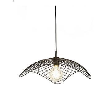 Sospensione Industrial-Nordico Parachute Acciaio Nero 1 Luce E27
