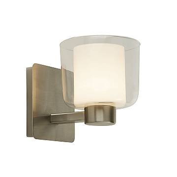 Applique Contemporanea Bolivia Acciaio Argento Vetro Bianco 1 Luce G9 Applique Contemporanea Bolivia Acciaio Argento Vetro Bianco 1 Luce G9