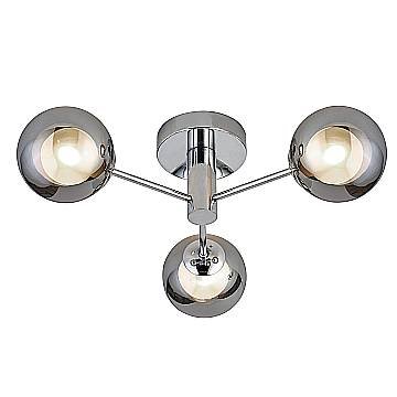 Plafoniera Contemporanea Oscar Acciaio Cromo Fumè 3 Luci G9 Plafoniera Contemporanea Oscar Acciaio Cromo Fumè 3 Luci G9