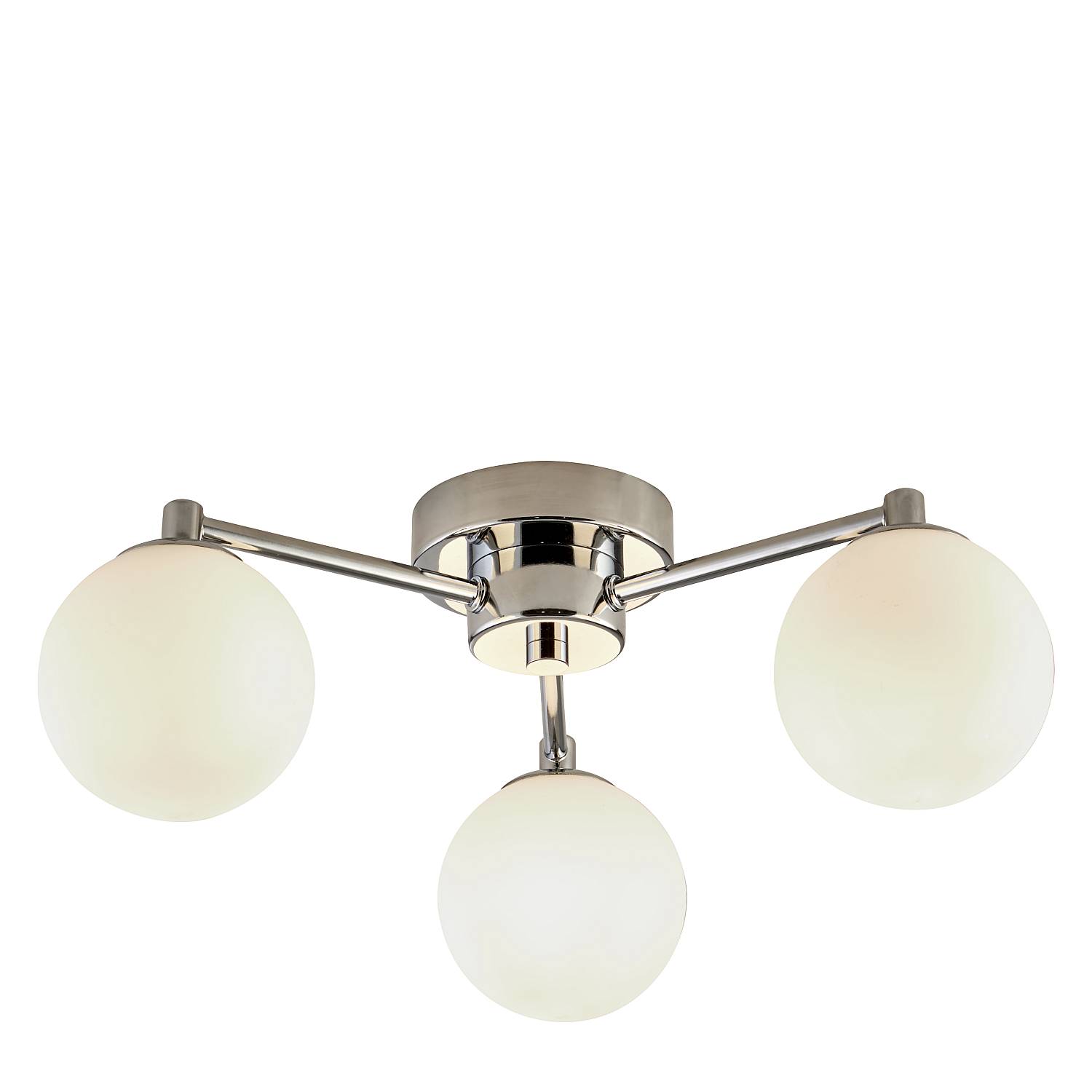 Plafoniera Contemporanea Tiberio Acciaio Cromo Bianco 3 Luci G9 60813-3WH