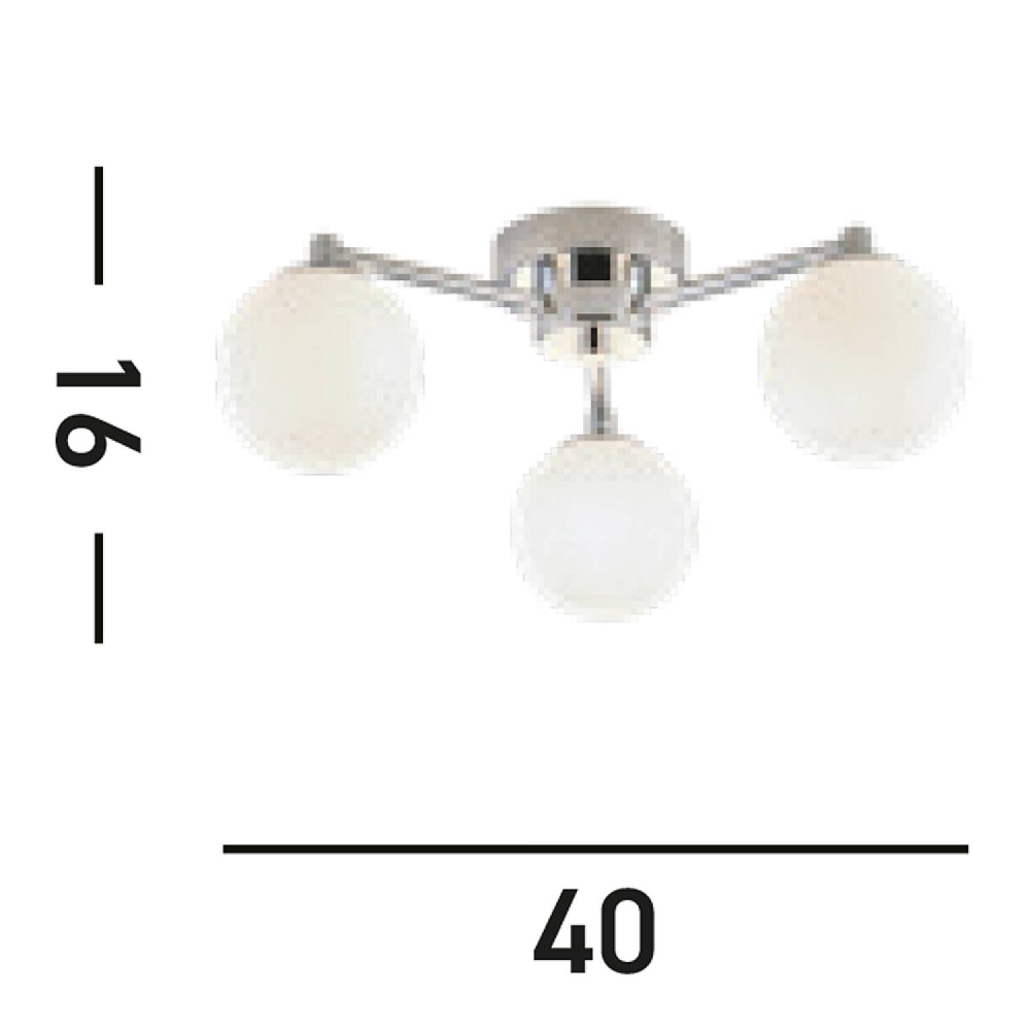Plafoniera Contemporanea Tiberio Acciaio Cromo Bianco 3 Luci G9 60813-3WH