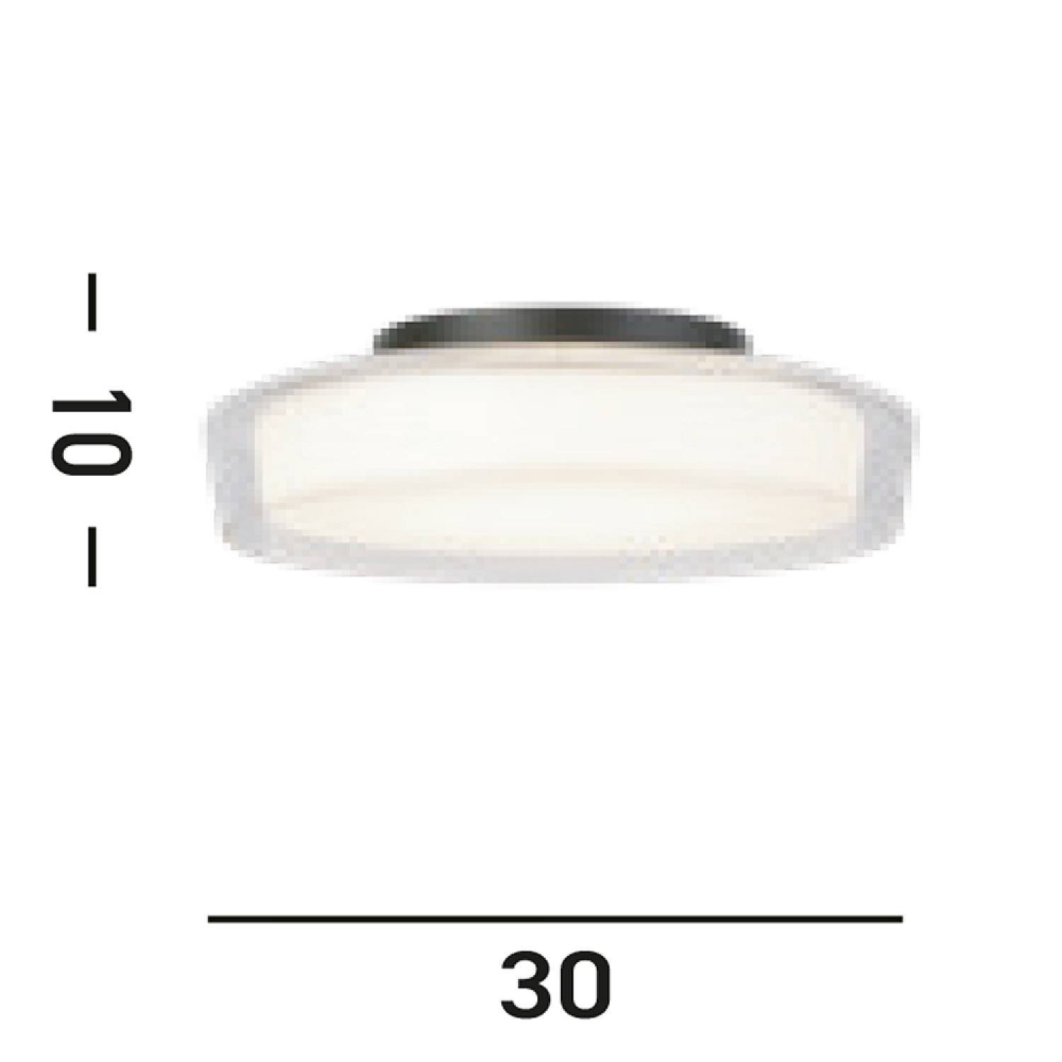 Plafoniera Contemporanea Disco Acciaio Nero Vetro Trasparente Led 14W 3000K 60961BK