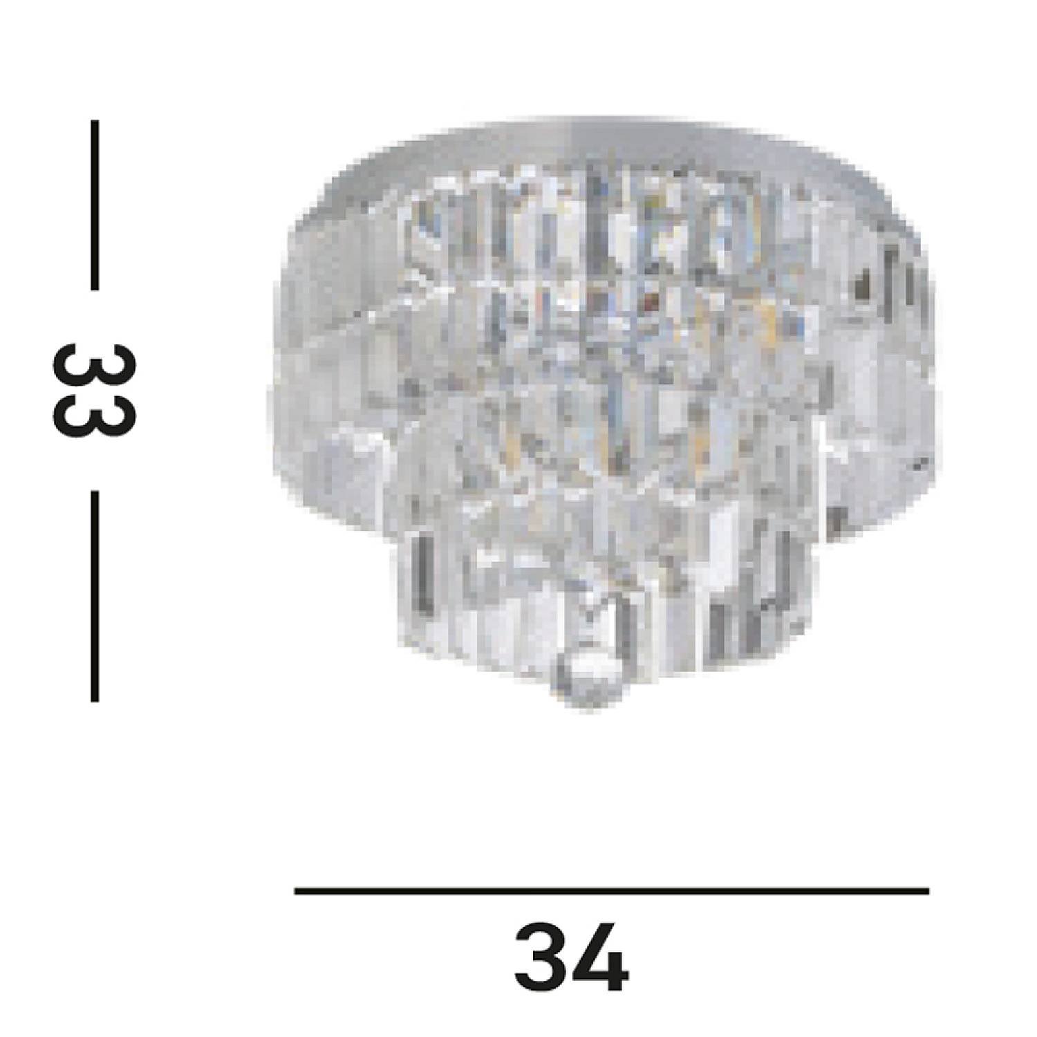 Lampadario Classico Impero Acciaio Cromo Vetro Trasparente 4 Luci E14 61321-4CC