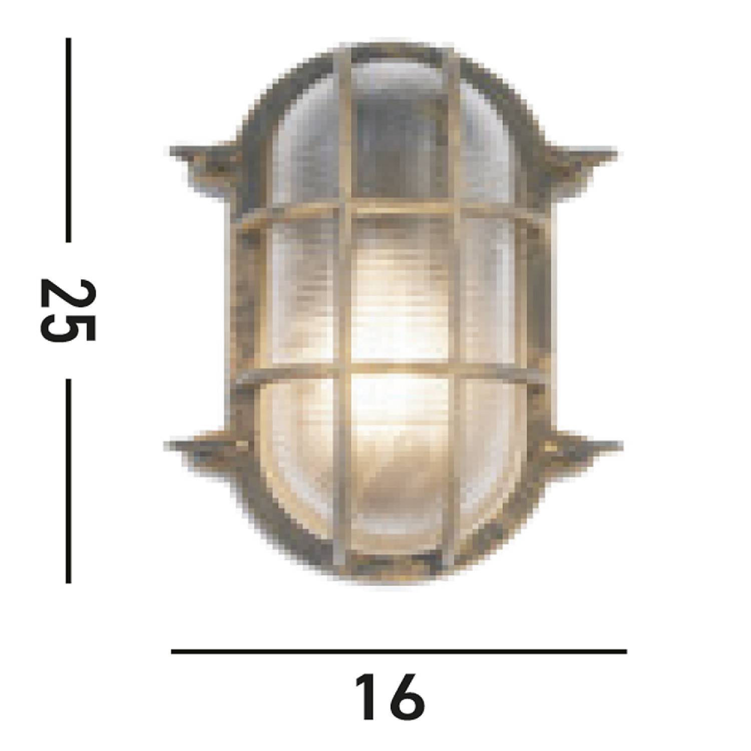Plafoniera Esterno Vintage - Decò Paratia Alluminio Nero Oro 1 Luce E27 61402BG